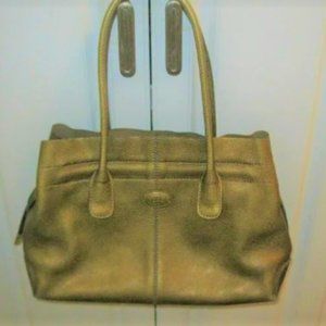 ❤️TODS Tod's D Drawstring Bag Pebbled Leather Tote Shopper Purse +Dustbag